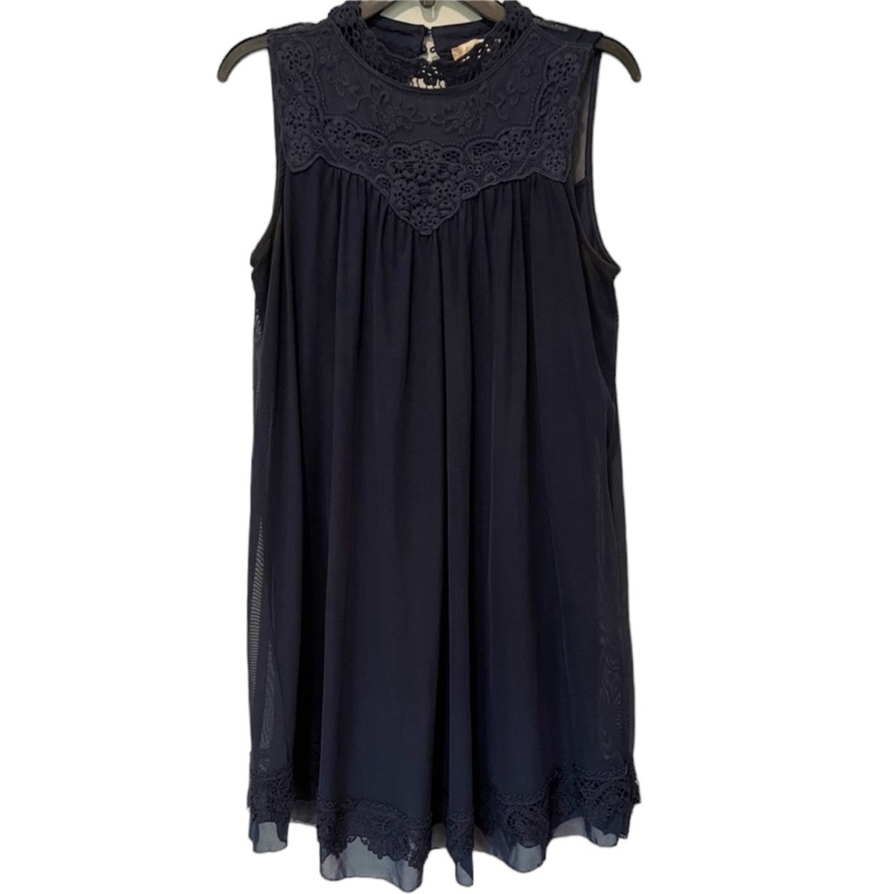 ALTAR’D STATE Navy Blue Sleeveless Dress with Lace Size Medium